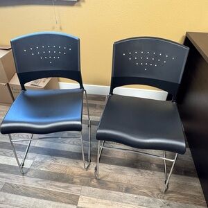 Set of Two Black Stackable Chairs